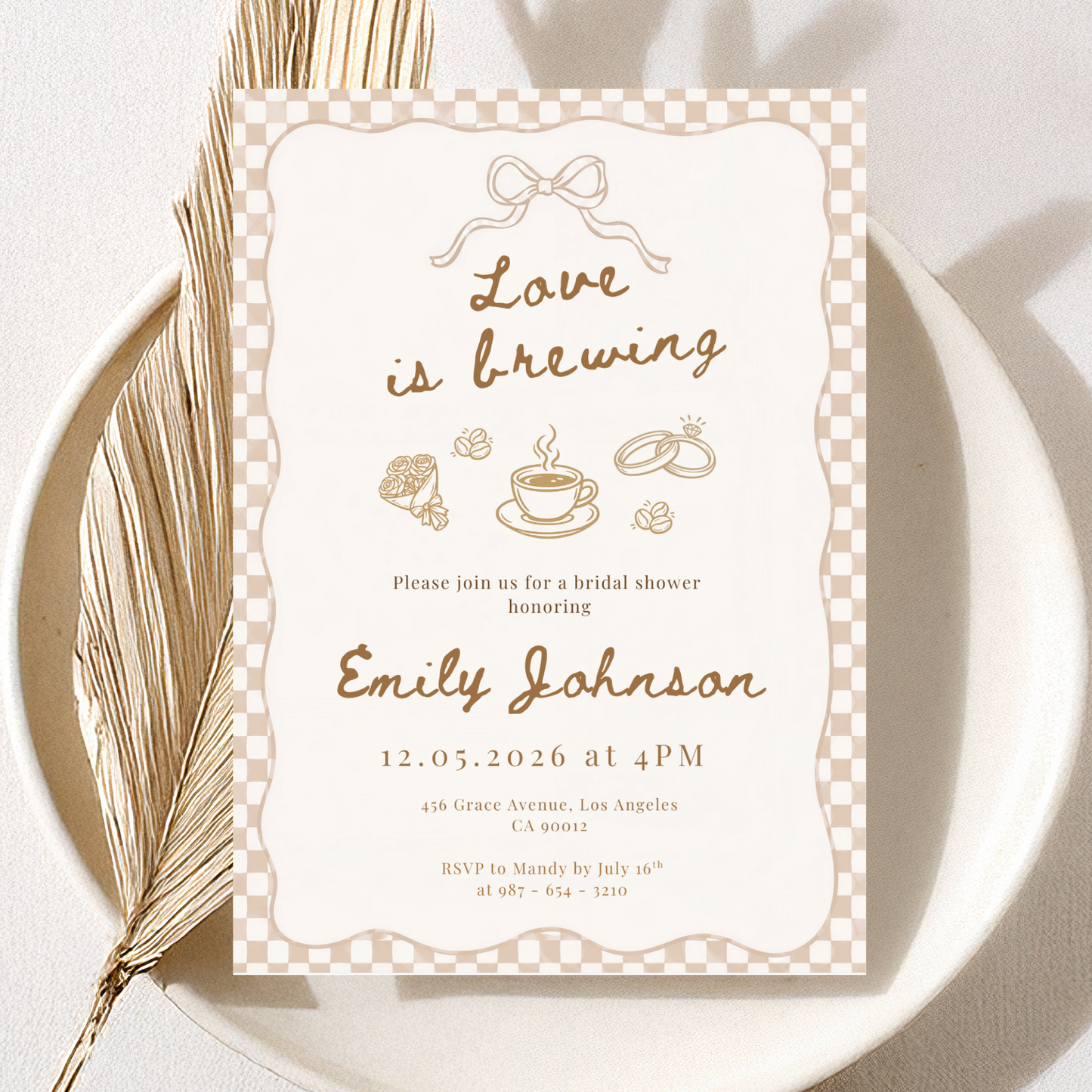 Love is Brewing — Bridal Shower Invitation Template