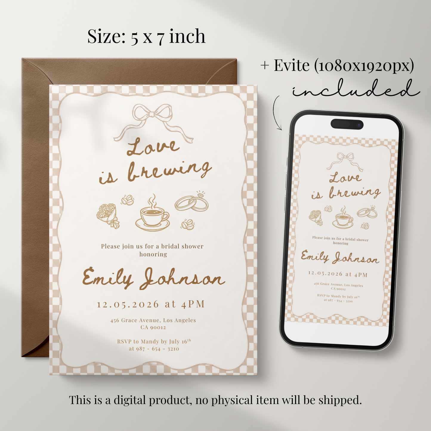 Love is Brewing — Bridal Shower Invitation Template