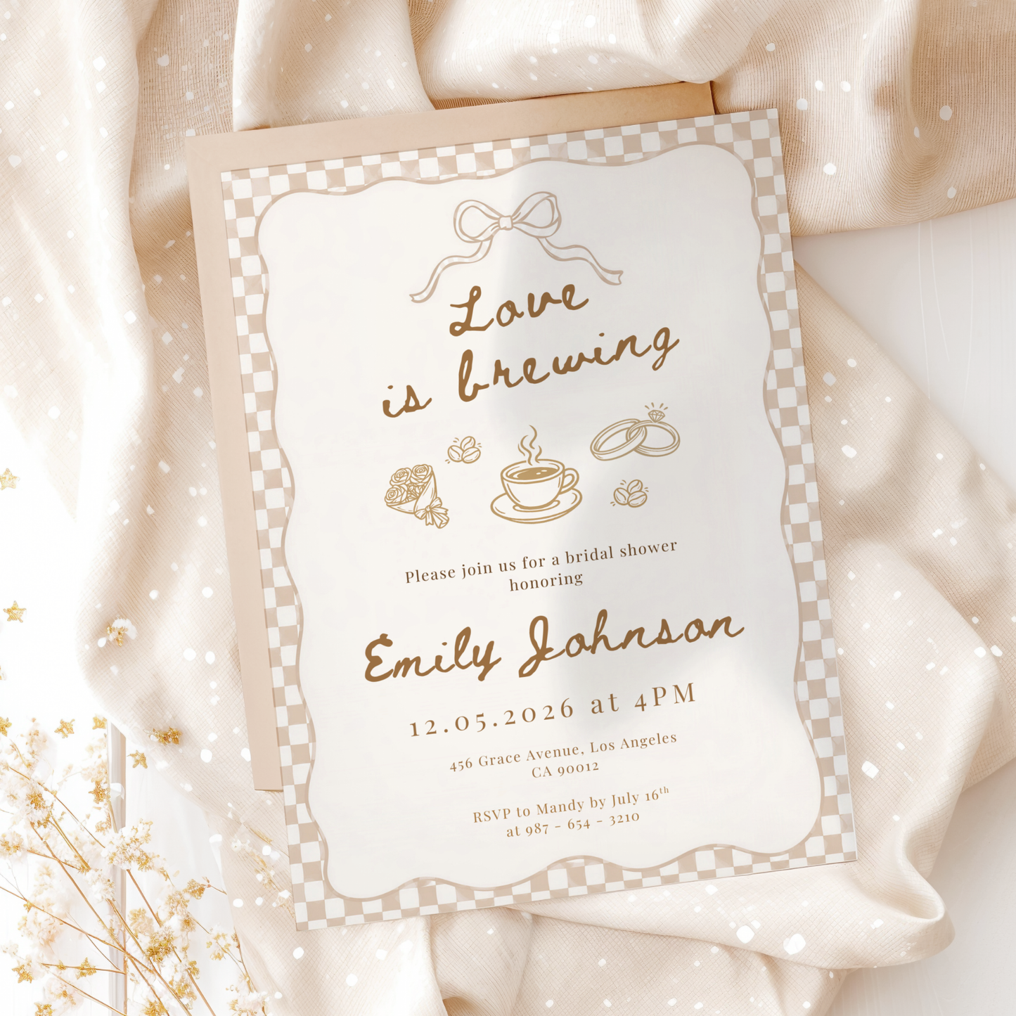 Love is Brewing — Bridal Shower Invitation Template