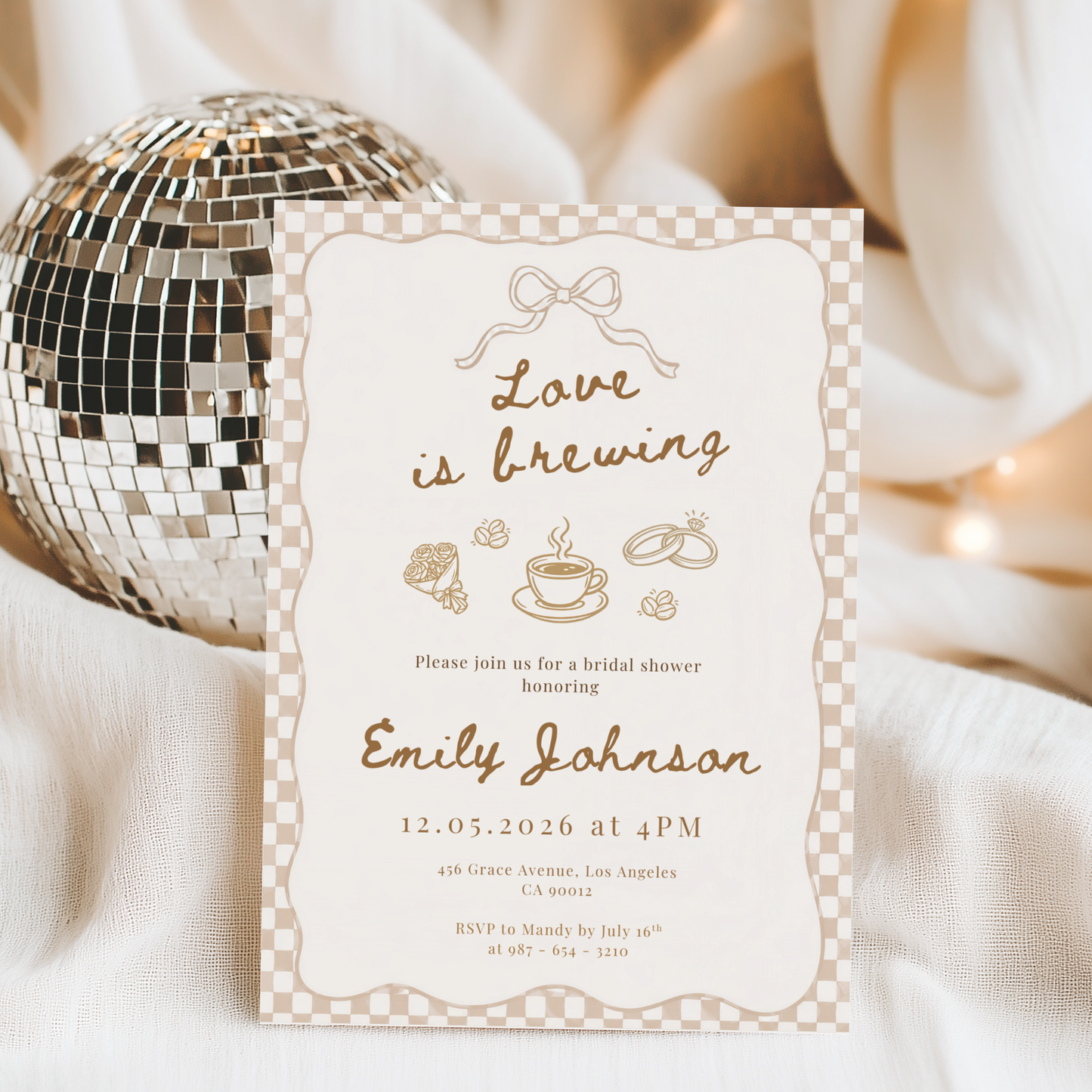 Love is Brewing — Bridal Shower Invitation Template