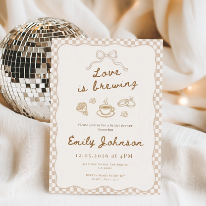 Love is Brewing — Bridal Shower Invitation Template