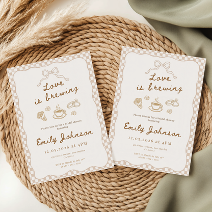 Love is Brewing — Bridal Shower Invitation Template