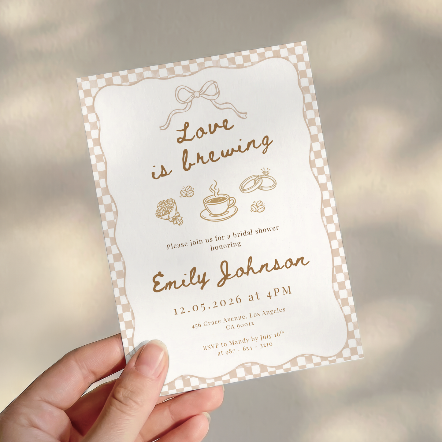 Love is Brewing — Bridal Shower Invitation Template