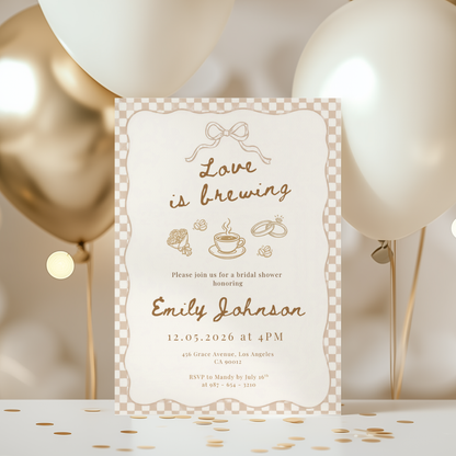 Love is Brewing — Bridal Shower Invitation Template
