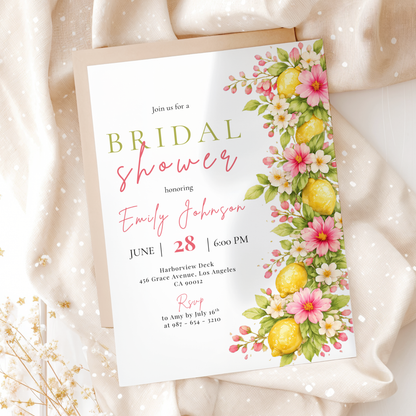 Floral Italian Bridal Shower Invitation