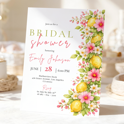 Floral Italian Bridal Shower Invitation