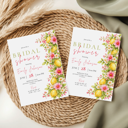 Floral Italian Bridal Shower Invitation