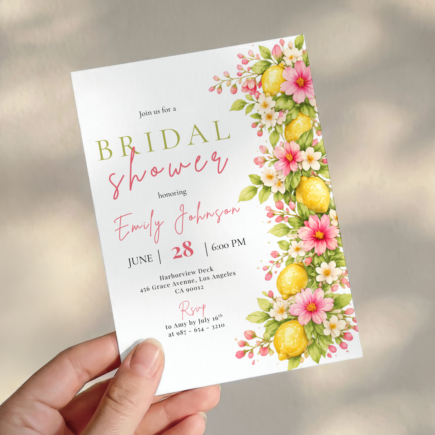 Floral Italian Bridal Shower Invitation