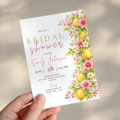 Floral Italian Bridal Shower Invitation