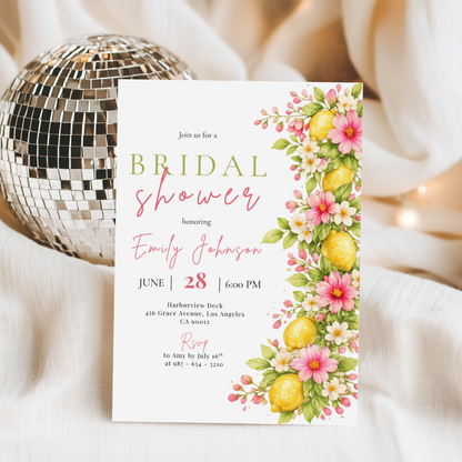 Floral Italian Bridal Shower Invitation
