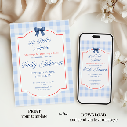 Italian Bridal Shower Invitation