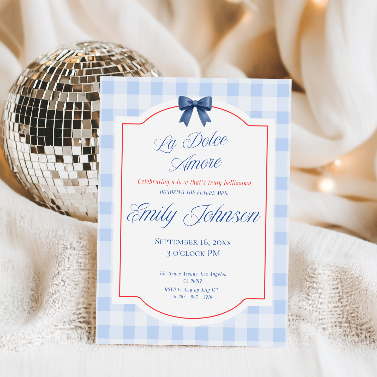 Italian Bridal Shower Invitation