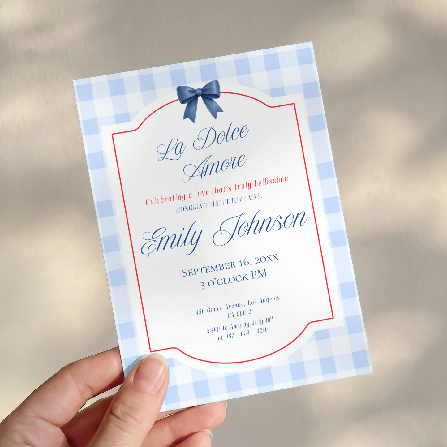 Italian Bridal Shower Invitation
