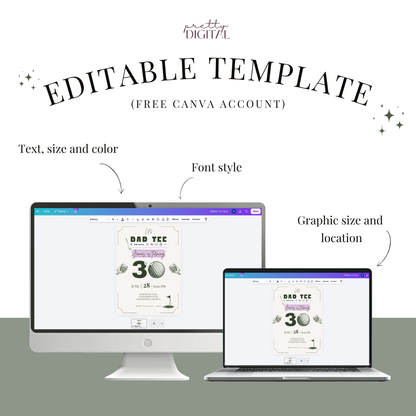 Let's Par-Tee — 30th Birthday Invitation Template (Golf Themed)