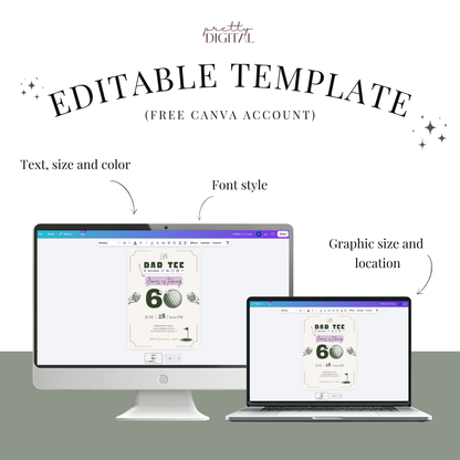 Let's Par-Tee — 60th Birthday Invitation Template (Golf Themed)