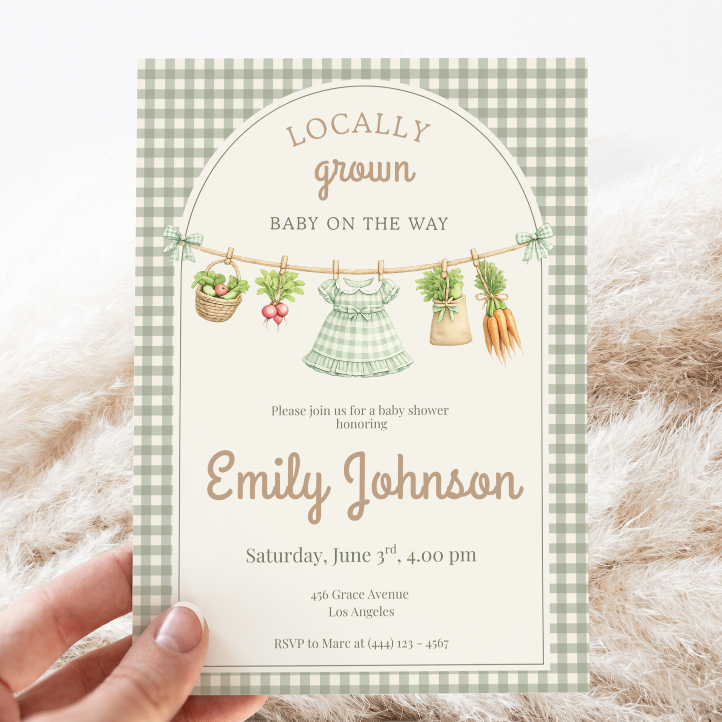 Locally Grown Baby Shower Invitation Girl