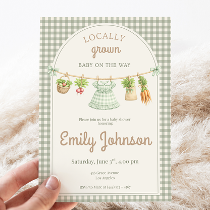Locally Grown Baby Shower Invitation Girl