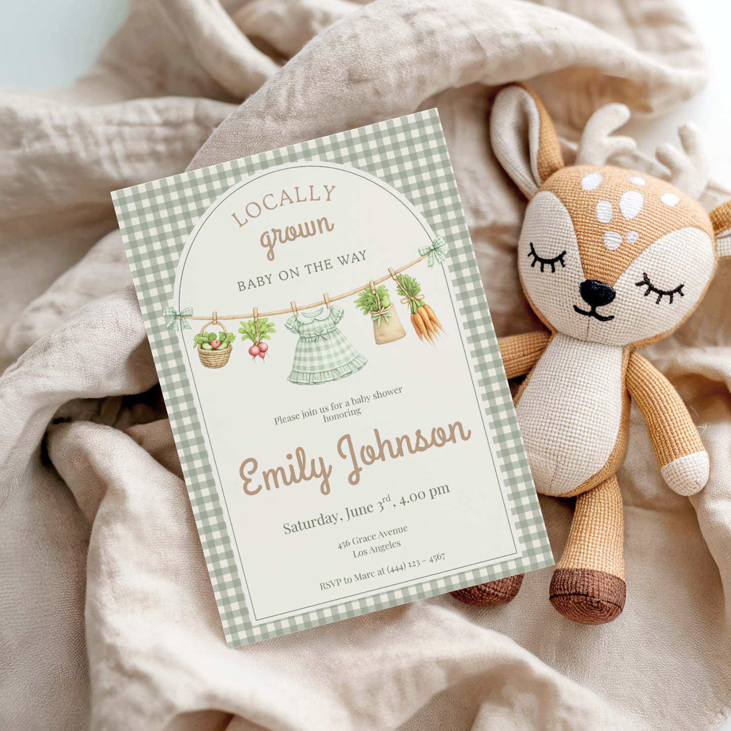 Locally Grown Baby Shower Invitation Girl