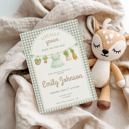 Locally Grown Baby Shower Invitation Girl