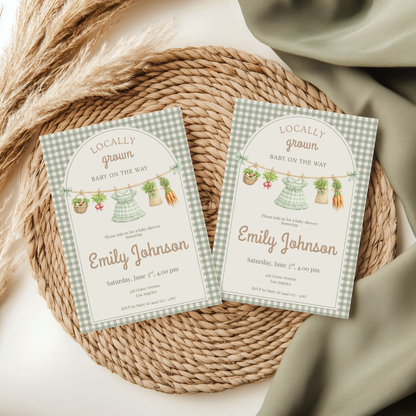 Locally Grown Baby Shower Invitation Girl