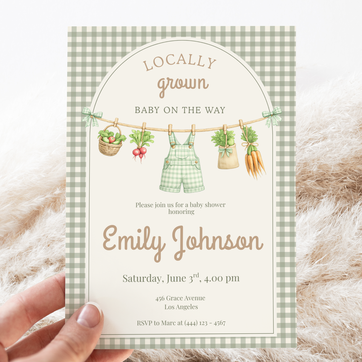Locally Grown Baby Shower Invitation