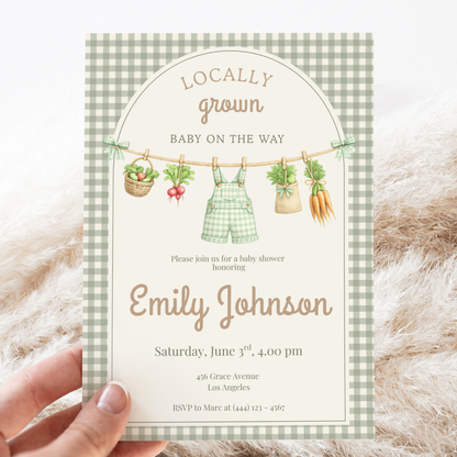 Locally Grown Baby Shower Invitation
