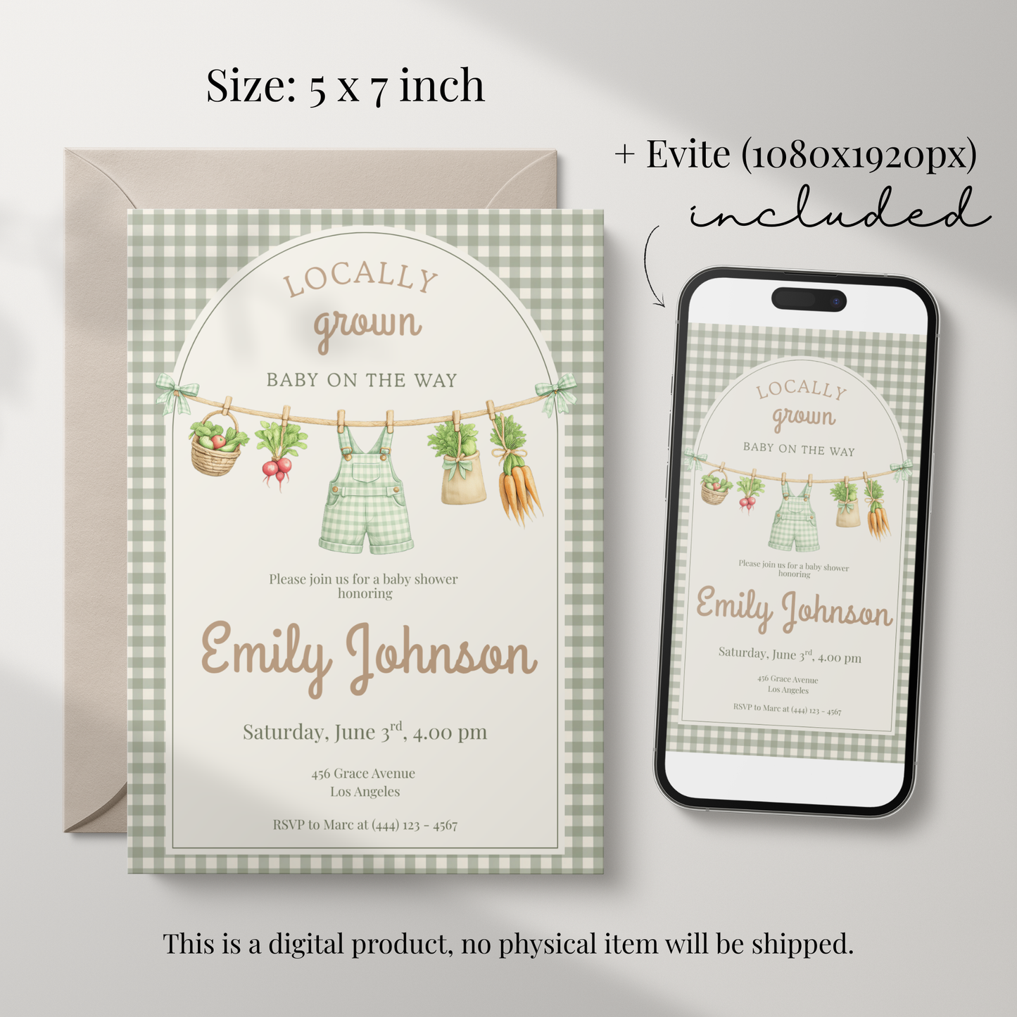 Locally Grown Baby Shower Invitation
