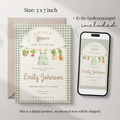 Locally Grown Baby Shower Invitation