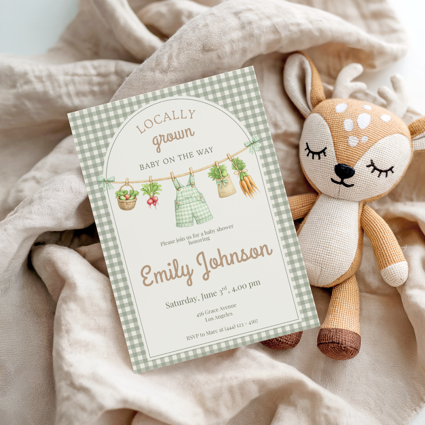Locally Grown Baby Shower Invitation