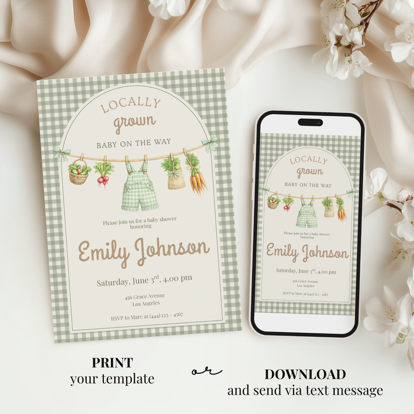 Locally Grown Baby Shower Invitation