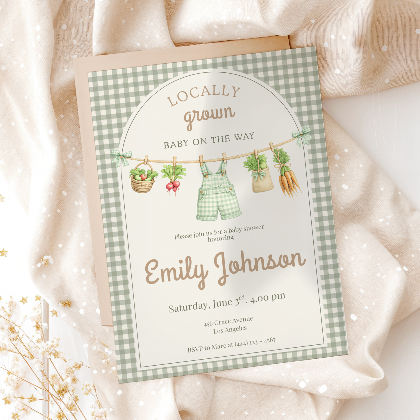 Locally Grown Baby Shower Invitation