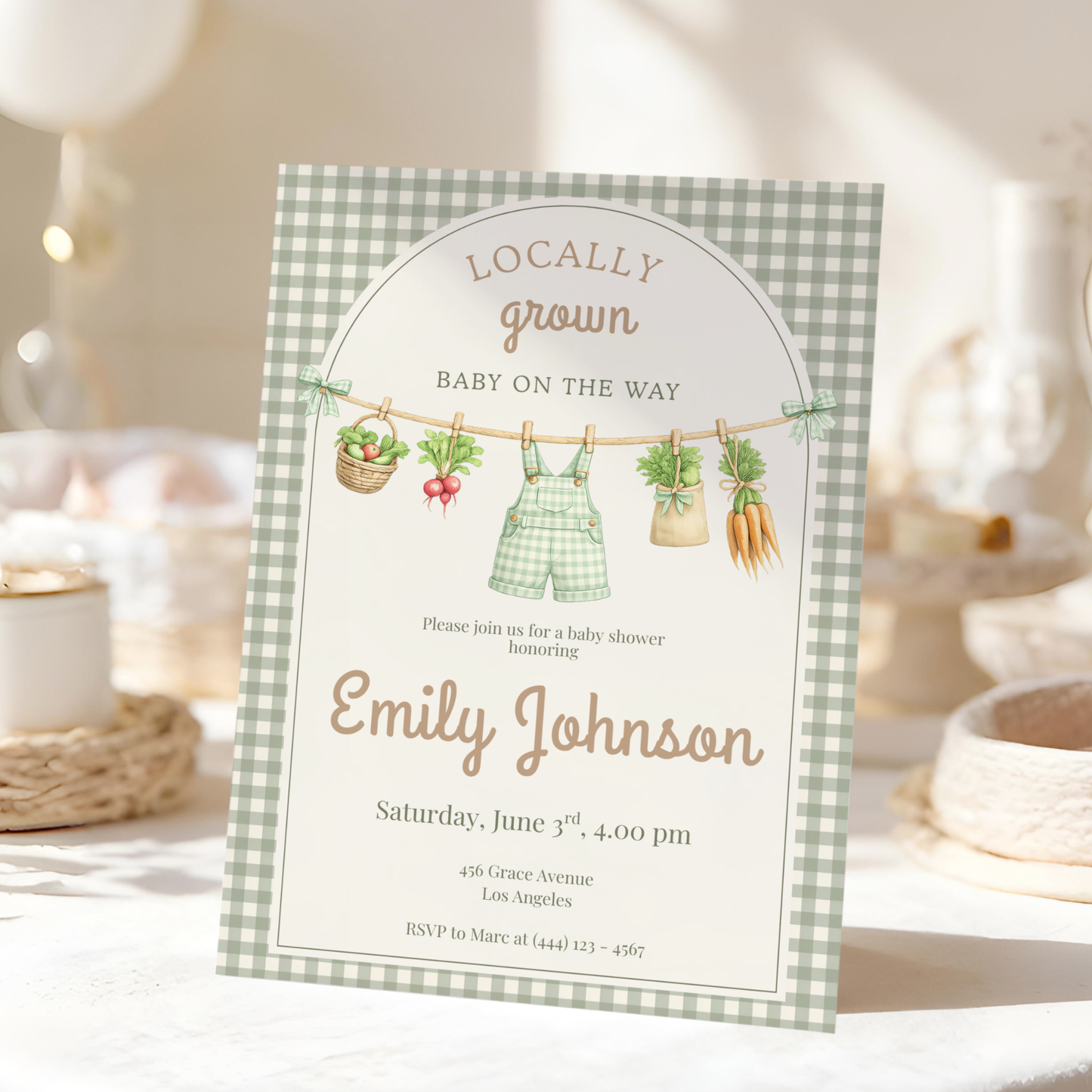 Locally Grown Baby Shower Invitation