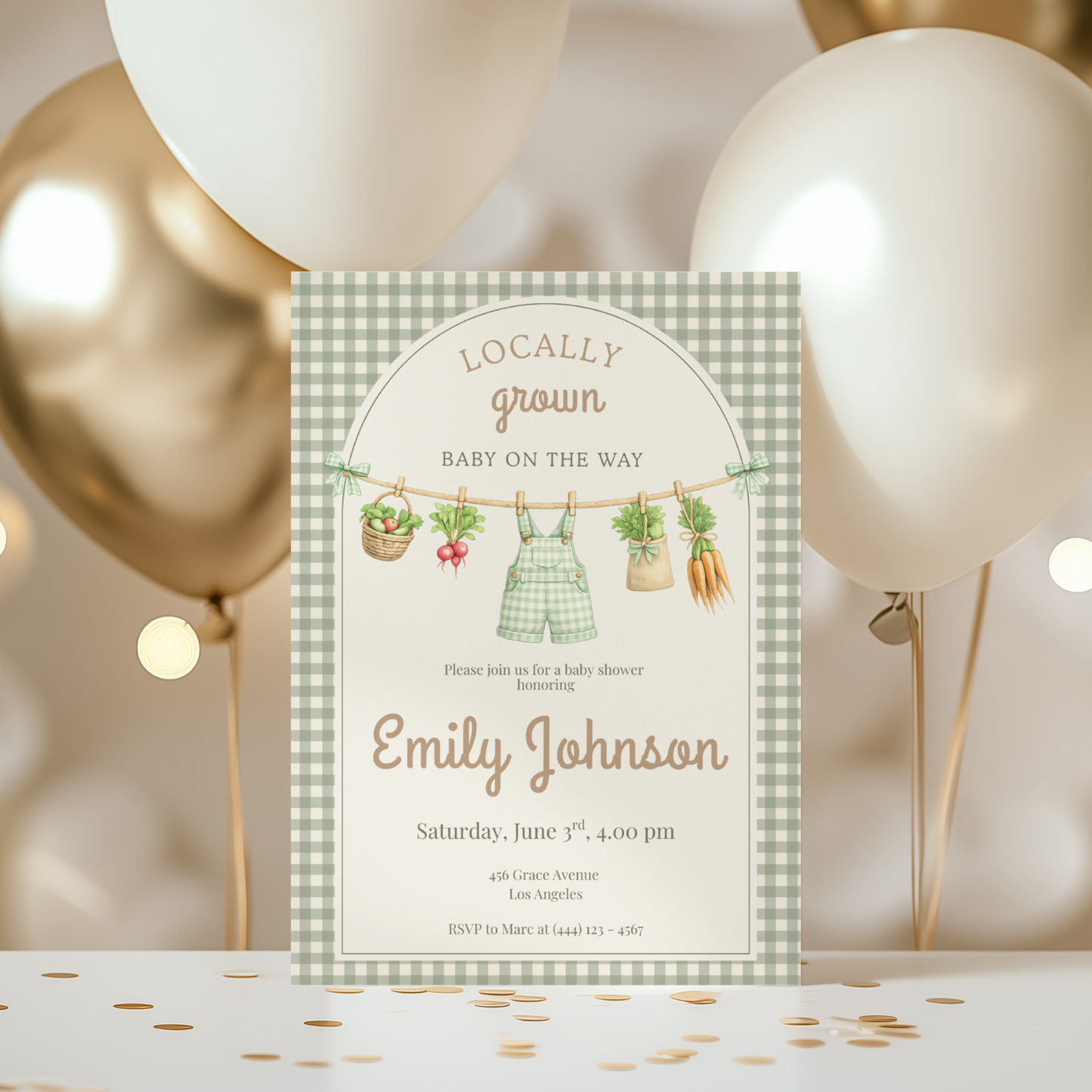 Locally Grown Baby Shower Invitation
