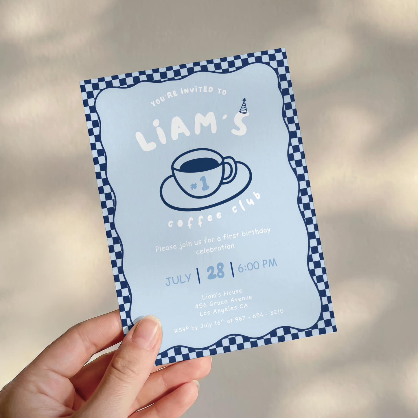 Coffee Club 1st Birthday Invitation