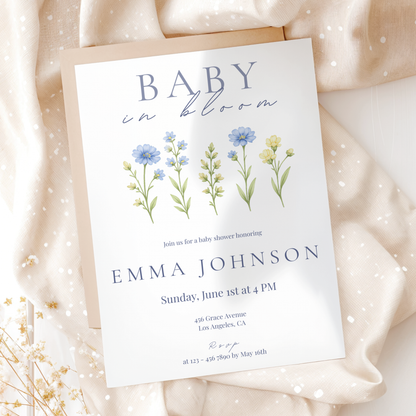 Wildflower Baby in Bloom Baby Shower Invitation