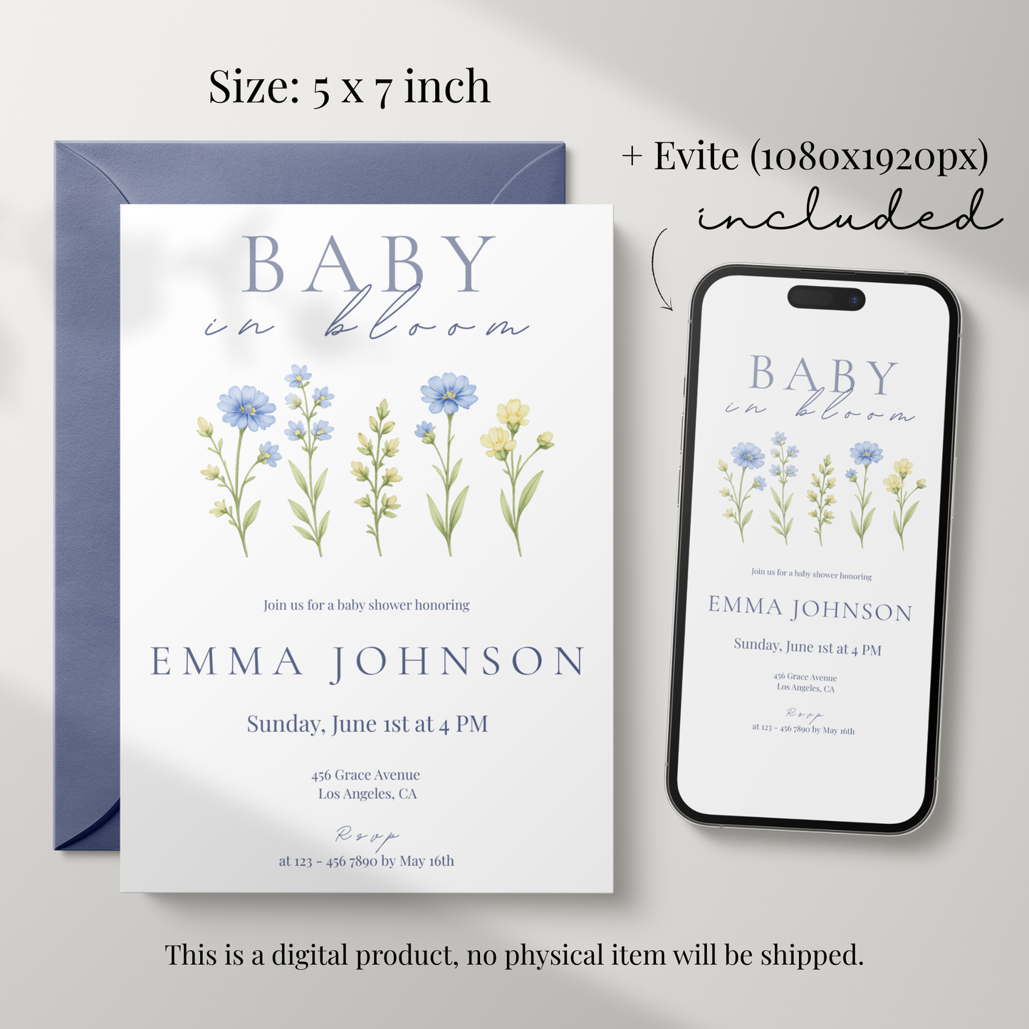 Wildflower Baby in Bloom Baby Shower Invitation