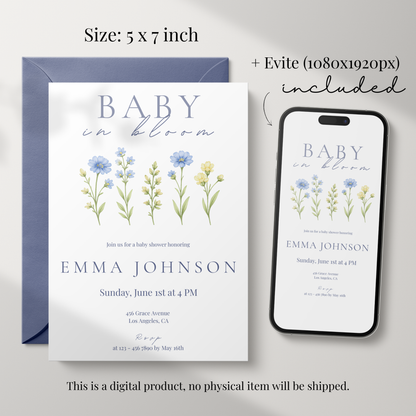 Wildflower Baby in Bloom Baby Shower Invitation