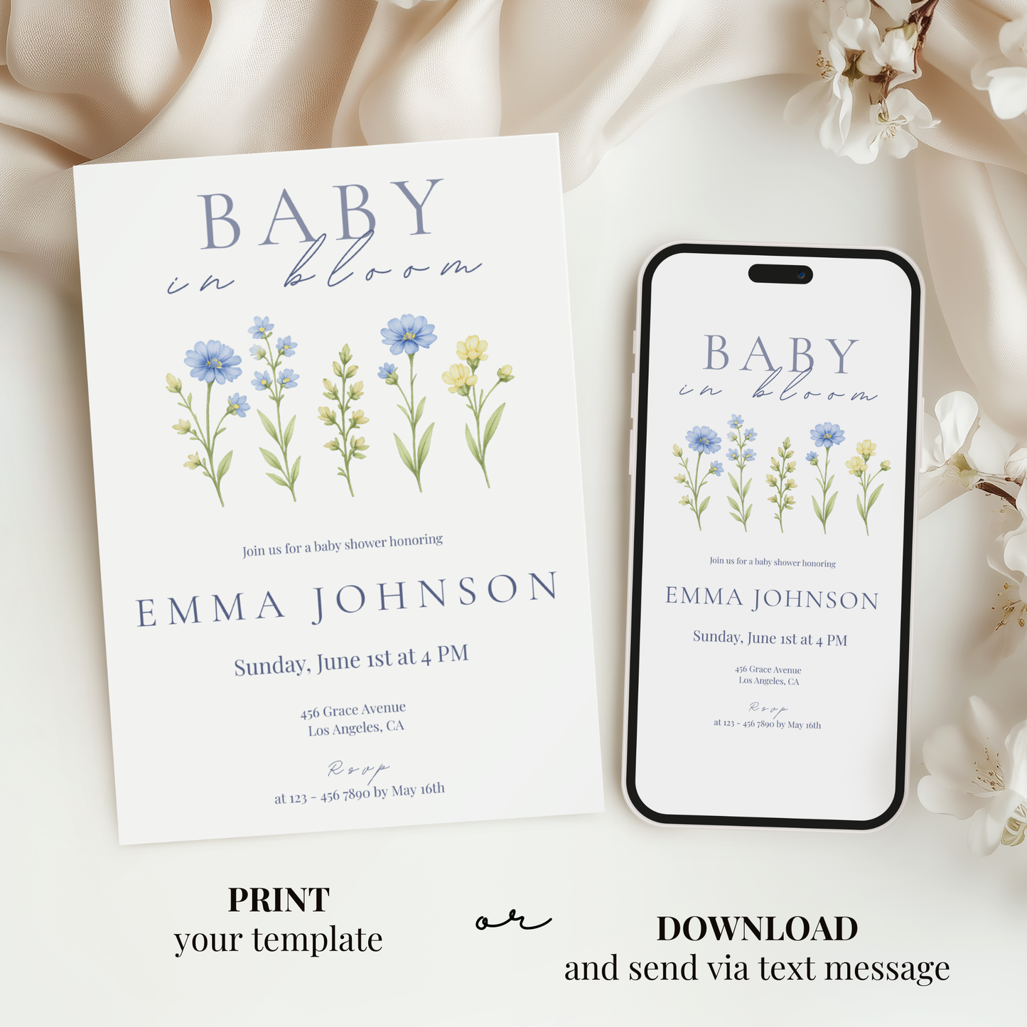 Wildflower Baby in Bloom Baby Shower Invitation