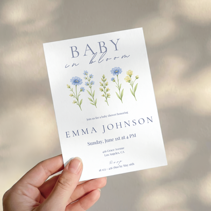 Wildflower Baby in Bloom Baby Shower Invitation