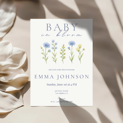 Wildflower Baby in Bloom Baby Shower Invitation