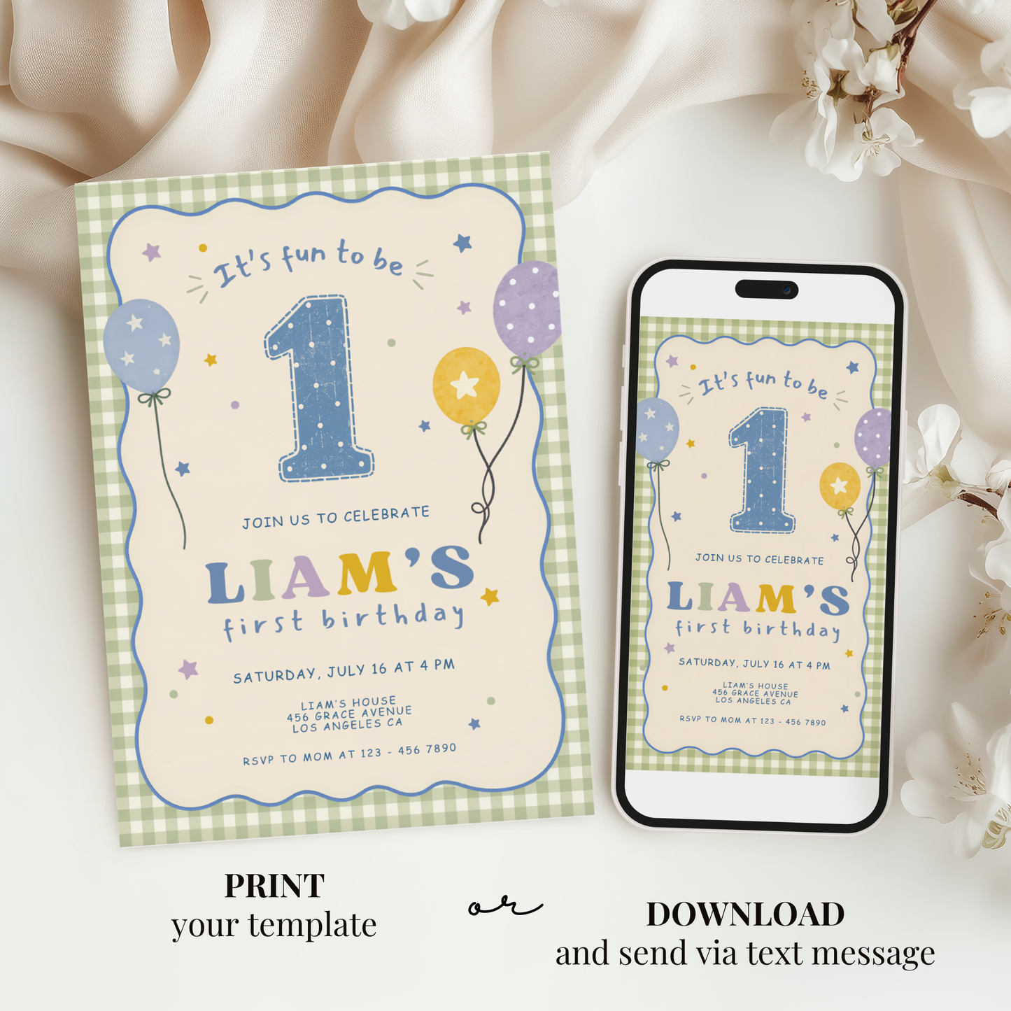 Fun To Be One First Birthday Invitation