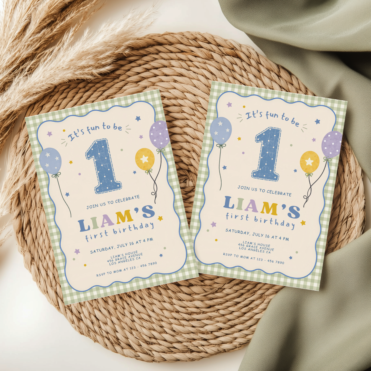 Fun To Be One First Birthday Invitation