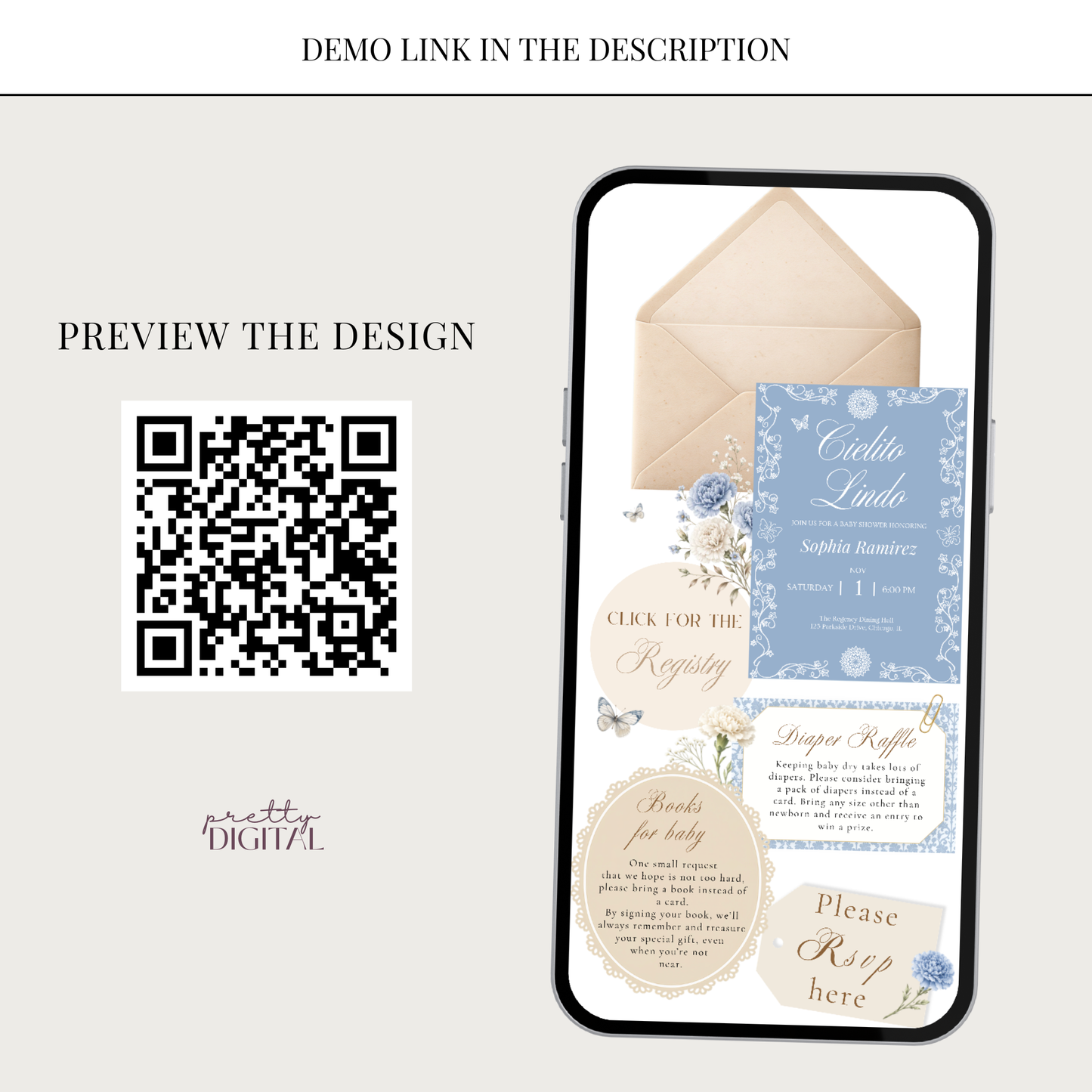 Cielito Lindo Blue - Digital Invite