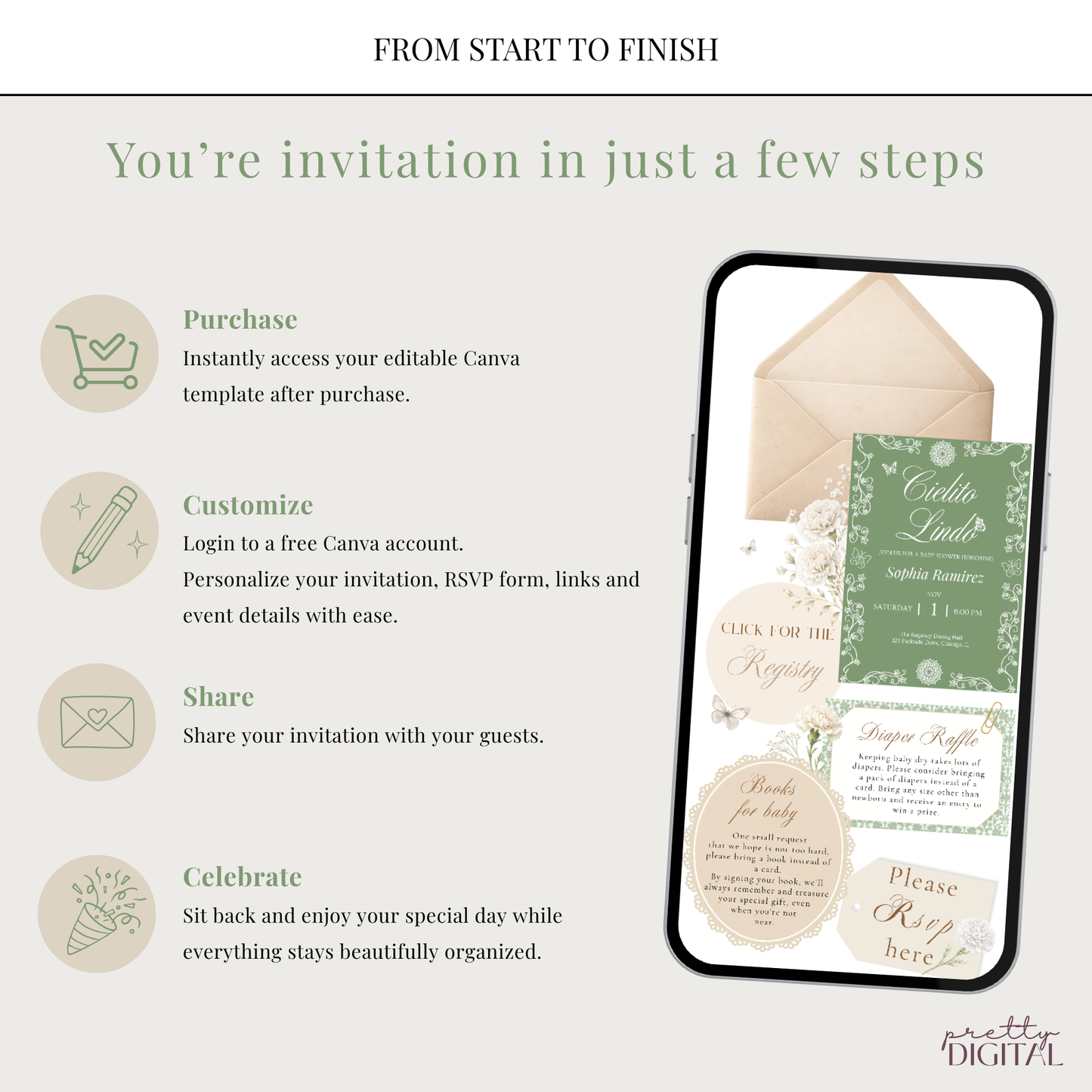 Cielito Lindo Green - Digital Invite