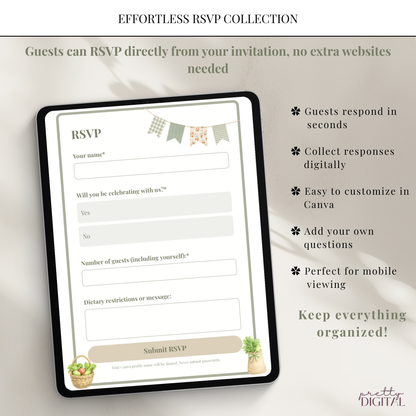 Locally Grown Baby Shower Invitation Girl - Digital Invite