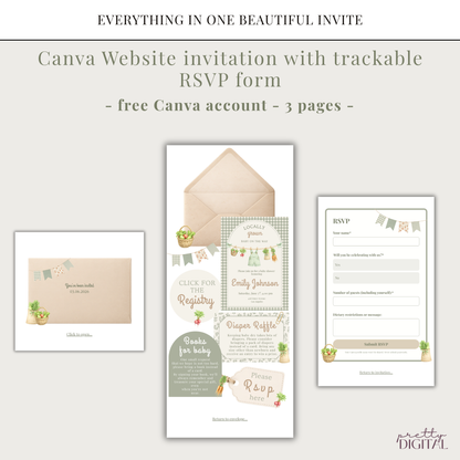 Locally Grown Baby Shower Invitation - Digital Invite
