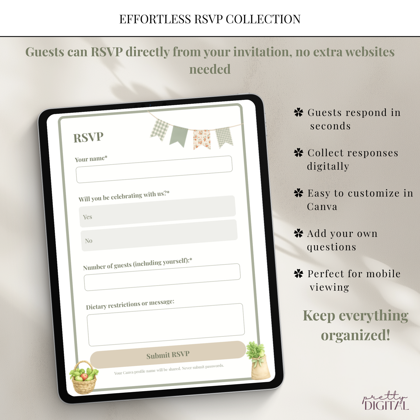 Locally Grown Baby Shower Invitation - Digital Invite