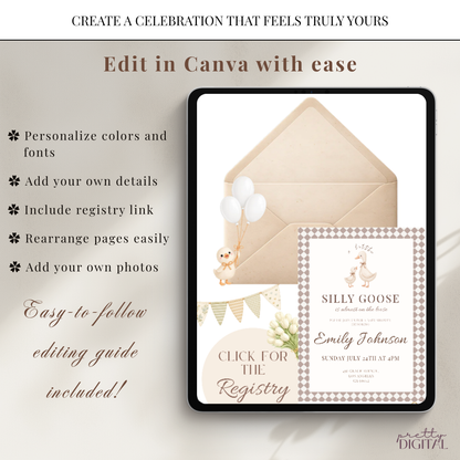 Silly Goose on the Loose Brown - Digital Invite