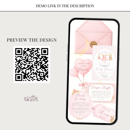 A Little Princess on the Way Baby Shower Invitation - Digital Invite