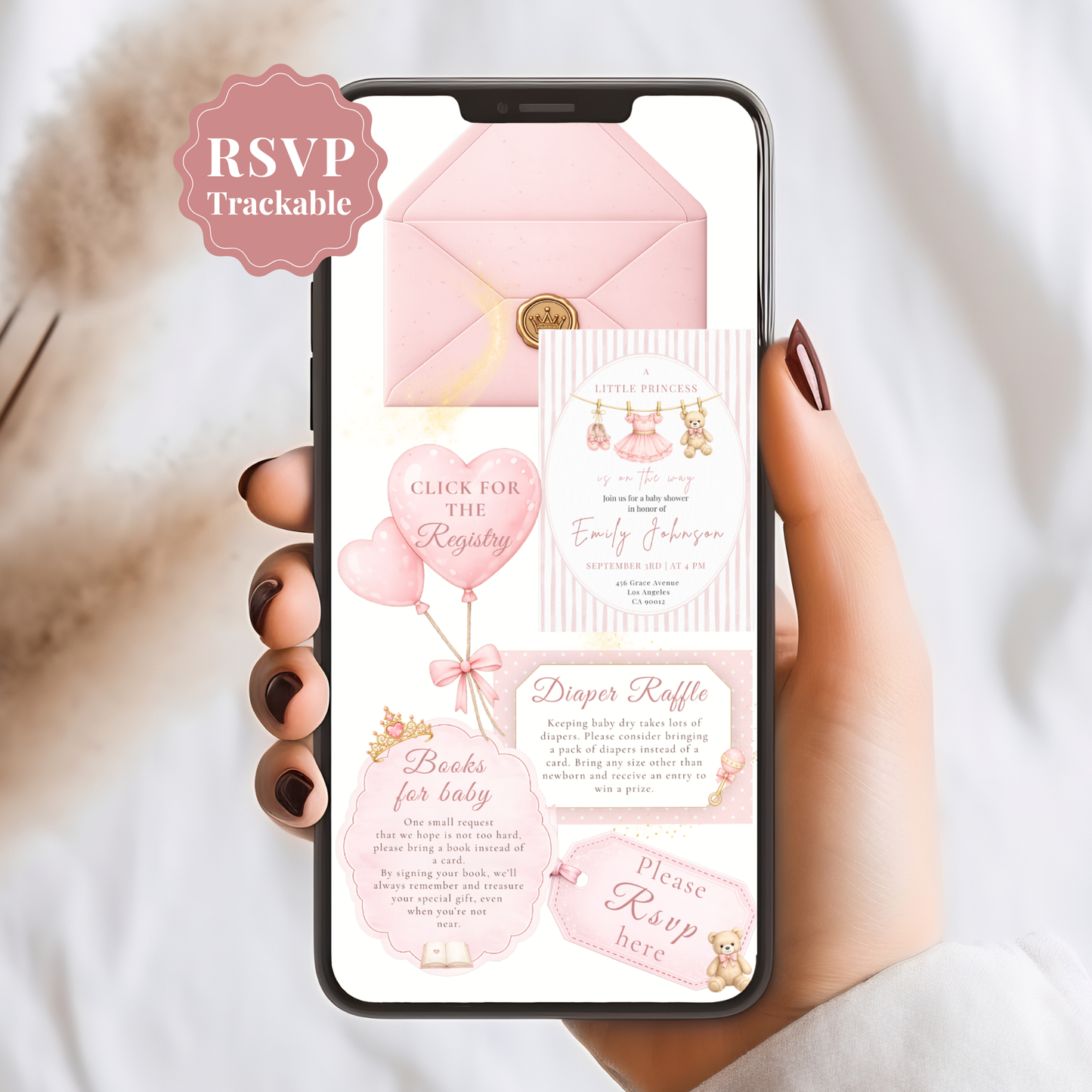 A Little Princess on the Way Baby Shower Invitation - Digital Invite